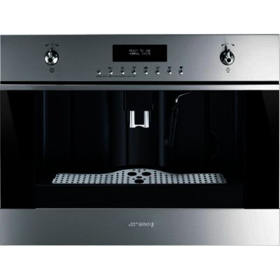 Smeg Classic CMS645X Fully Automatic Built-in Coffee Machine in Stainless Steel & Dark Glass Smeg Classic CMS645X Fully Automatic Built-in Coffee Machine in Stainless Steel & Dark Glass